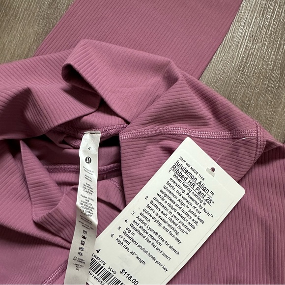Lululemon Align HR Pant 25” Ribbed - Velvet Dust - Picture 3 of 5